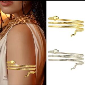 Gold  Snake Arm Cuff Bracelet